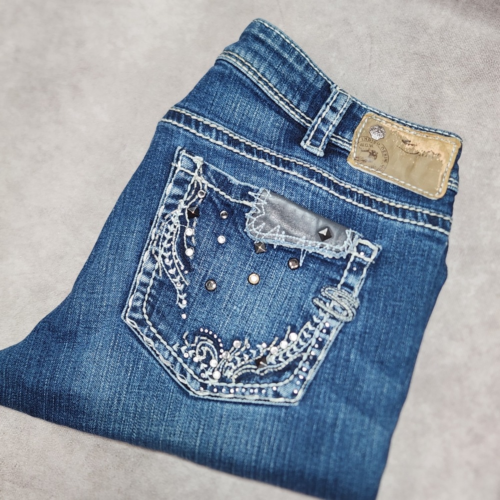 Silver Jeans Co Aiko Bootcut Jeans 31x33 Medium Wash Embellished Embroidered